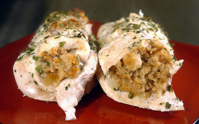 Chicken Breast stuffed with Feta & Pumpkin Risotto