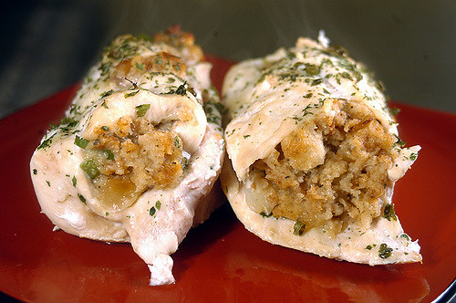 Chicken Breast stuffed with Feta & Pumpkin Risotto